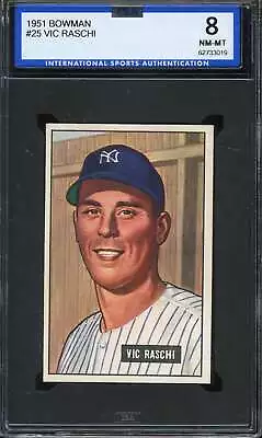 1951 Bowman #25 Vic Raschi Isa 8 Yankees *cc0002 • $82.77