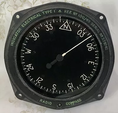 Vintage RAF Aircraft Radio Compass Electrical Indicator Type 1 10Q/49 1950's • £49.90