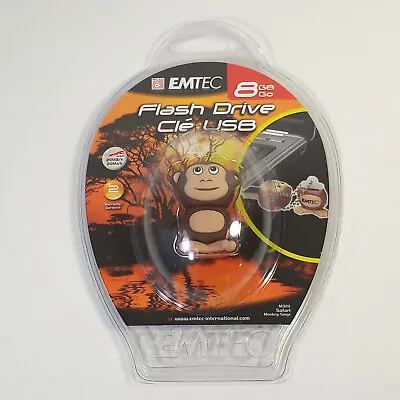 New Emtec 8 Gb Go Flash Drive Cle` Usb Safari Monkey Ape Kong • $16.99