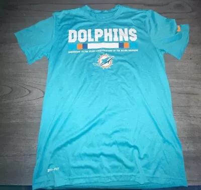 Nike Dri-Fit Miami Dolphins Tee Shirt Medium M NFL Training Teal Men’s • $20