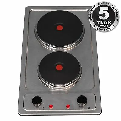 SIA PHP301SS 30cm Stainless Steel Compact 2 Zone Electric Solid Plate Domino Hob • £69.99