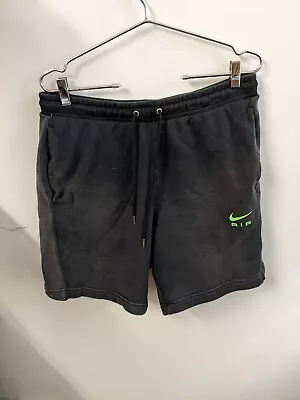 Nike Shorts Mens Extra Large Black Cotton Fleece Small Swoosh Logo Adults • $20