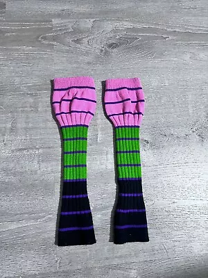 Vintage Colorful Y2K Leg Warmers  17” Long Knit 100% Acrylic EUC • $20