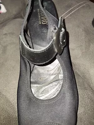 Munro  Black Heeled Leather Sandals Size 12 Medium • $14