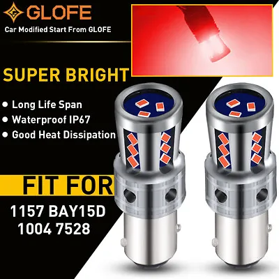 GLOFE LED Brake Stop Tail Light Bulbs Lamps Pure Red 1157 7528 2357 2057 12499 • $12.97