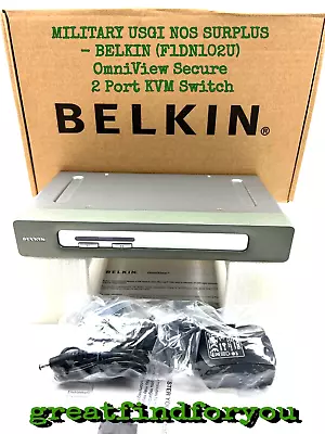 MILITARY USGI NOS SURPLUS - BELKIN (F1DN102U) OmniView Secure 2 Port KVM Switch • $67.99