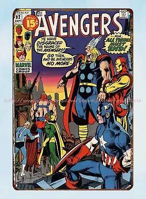 Avengers Comics Metal Tin Sign Metal Wall Art • $18.89
