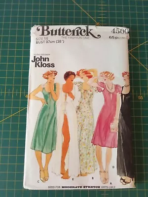 4509 John Kloss Scoop Neck Night Gown Size 16 Uncut Butterick Sewing Pattern • £10