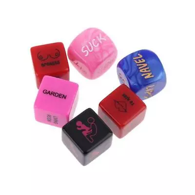 6 Pcs Acrylic Cube Love Dice Sex Position Game Toys Lovers Foreplay Prop Supply • £4.22