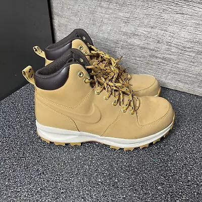 NIKE MANOA Leather Boots Water Resistant Wheat Tan 454350-700 Mens SZ 8.5 VGC • $39.99