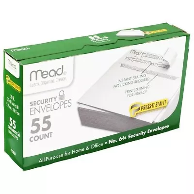 Mead Security Envelopes Press-it Seal-It 6-3/4 55 Count #75030 3 5/8  X 6 1/2  • $6.25