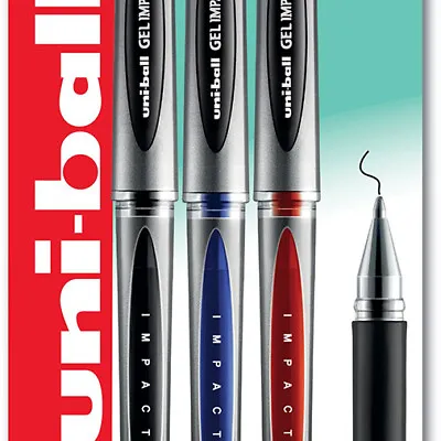 UNI-BALL UM-153S Signo Gel Impact Rollerball Pens - Assorted (Blister Of 3) • £9.93