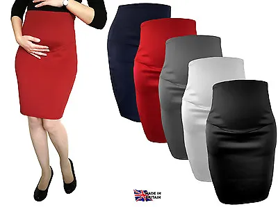 Maternity Skirt Over Bump Pregnancy Clothes Pencil Skirt • £14.99