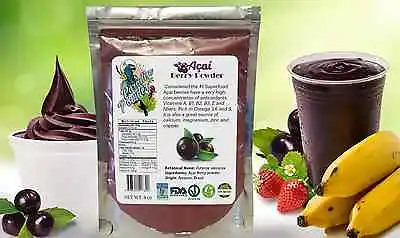 ACAI Berry Powder 32oz (2lb) BRAZILIAN Superfood Antiaging Paradise Powder • £32.05