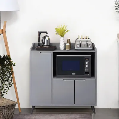 Kitchen Storage Cabinet Wooden Sideboard Cupboard 3 Doors 1 Open Compartment • £79.95