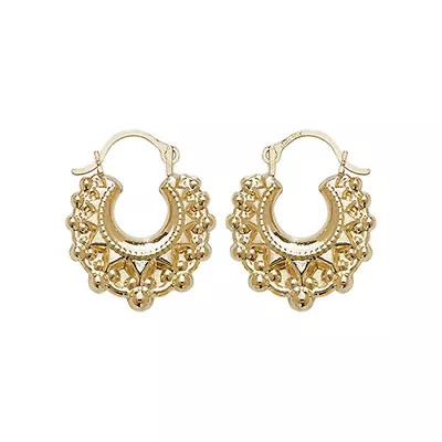 Creole  Earrings 9ct Gold Baby/Child Earrings  Gypsey Style Victorian Spiked • £64.99