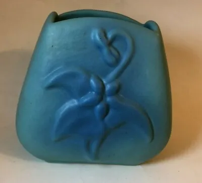 Van Briggle Columbine Vase In A Beautiful Ming Blue Matte Glaze • $109