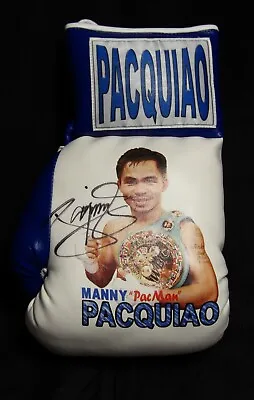 Manny Pacquiao Boxer Signed Blue & White Picture Boxing Glove PSA Authenticated • $399.99