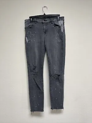 J Brand Mid-rise Skinny  Paint-splattered Jeans Denim Sz 28 Black/Grey • $11.99
