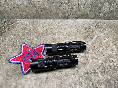 Set Of 2 FLASHLIGHTS  CREE LED Q5 TACTICAL MINI ULTRA FIRE 3 MODE POCKET CLIP • $12.95