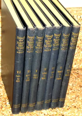 RARE 7 Vol 1914-18  Through The Bible Day By Day  FB Meyer Hardcover VG T • $119.99