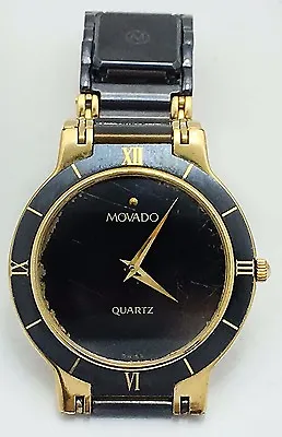 MOVADO Blue Sapphire Dial Crystal Golden/Blue Wristwatch Serial #67 46 B V24B • $267.95