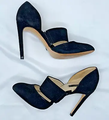 ZARA BASIC Black Velvet Stiletto Heels - Pumps Shoes - Women's Sz 38 (US 7.5) • $22