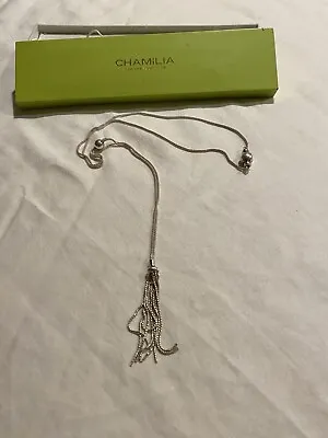 Chamilia Sterling Silver .925 Tassel Necklace 28  Long Good Cond. OG Box • £72.98