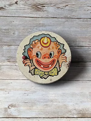 Vintage T Cohn Noisemaker Creepy Clown Tin Litho Toy • $22