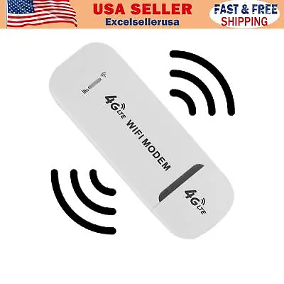 4G LTE Wireless Router WiFi Mobile Broadband Modem USB Dongle Unlocked White USA • $14.89