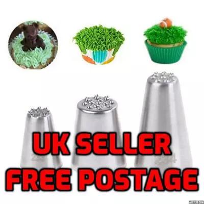 Stainless Steel Grass Cake Decorating Tip Piping Pastry Icing Nozzles UK Free PP • £2.49