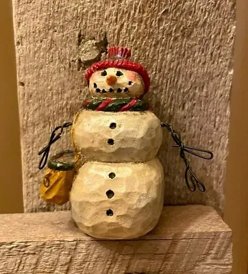 Pam Schifferl * Midwest Of Cannon Falls * Snowman With Seed Sack Figurine • $20
