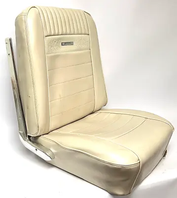 1965 1966 Mustang Deluxe Pony Front PSNGR Bucket Seat Cream White OEM Complete • $199.99