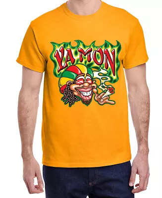 Ya Mon Rasta T-shirt Mens Graphic Teed Weed Pot 420 Cannabis Clothing Apparel • $17.95