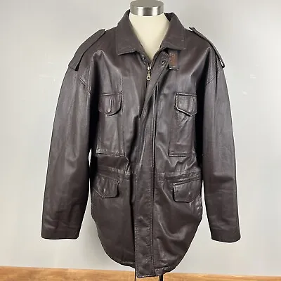 RARE VTG 70s Excelled Leather M-65 U.S. Army Field Jacket L Large Civilian Issue • $225