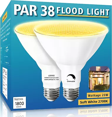 PAR38 LED Outdoor Flood Light Bulbs 2 Pack，Dimmable 20W(200W Equivalent) E26 Bas • $28.09