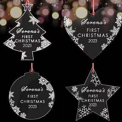 Personalised Babys First Christmas Bauble Xmas Tree Decoration For New Baby 2023 • £3.99