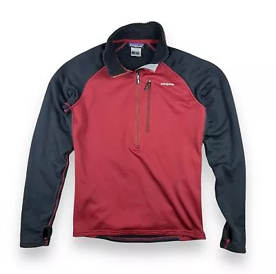 Patagonia Men's S R1 Regulator 1/2 Zip Fleece Pullover Polartec Red Vintage 90's • $35.77