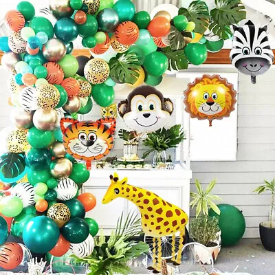 Jungle Safari Balloon Garland Arch Kit Boy Birthday Baby Shower Party Decoration • £13.20