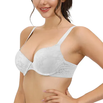 £9.98 • Buy Super Boost Thick Padded Push Up Plunge Bra Underwired Lingerie A B C D E Cup