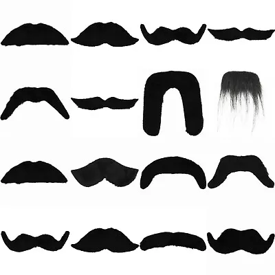 Moustache Fancy Dress Stick On Mustaches Dress Up Funny Stag Hen Party • £2.99