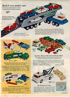 1965 ADVERT Marx Tow Wrecker Truck Car Carrier Nylint Bulldozer Power Digger • $16.99