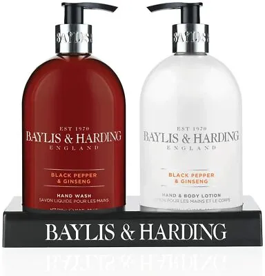 £9.19 • Buy Baylis & Harding Black Pepper And Ginseng Hand Wash And Lotion Set…