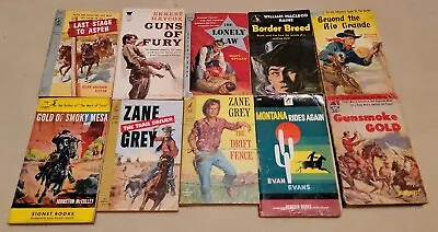 Vintage Cowboy Western 10 Book LOT: Zane Grey Raine Haycox Pocket Paperback • $24.99