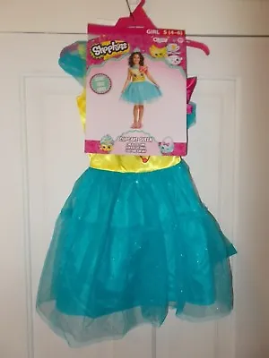 $14.24 • Buy Shopkins Cupcake Queen Girls Size Small 4-6 Blue And Yellow 2-Piece Costume