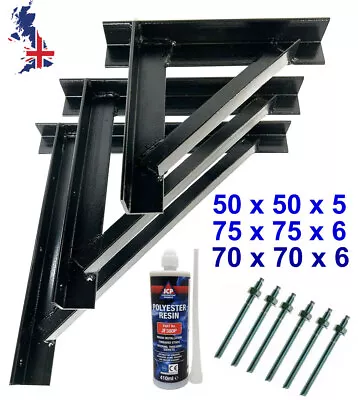 2 GALLOWS BRACKETS Reinforced Build In 50 & 75mm C/w Resin Fixing Kit & Studs ZB • £48.40