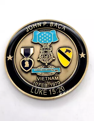 JOHN P BACA Medal Of Honor Society 1.75  CHALLENGE COIN Vietnam LUKE 15:20 • $44.98