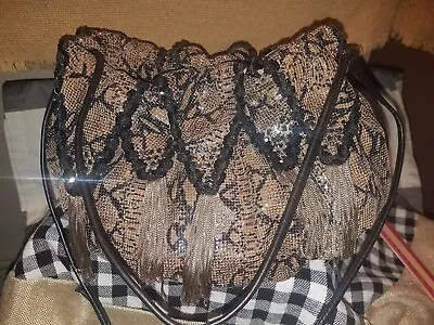 Rita Diana For Mylinka Evening Gala Tassel Snakeskin 80s Era  Hobo Medium Bag  • $50