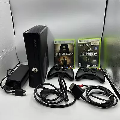 Microsoft Xbox 360 S Slim Console Model 1439 Black System 250GB Bundle Tested • $119