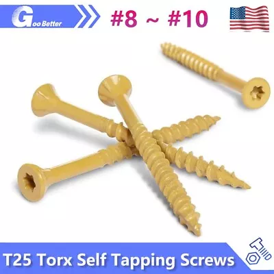 #8 #9 #10 UNC T25 Torx Self Tapping Deck Screw Flat Head Countersunk Wood Screws • $12.20